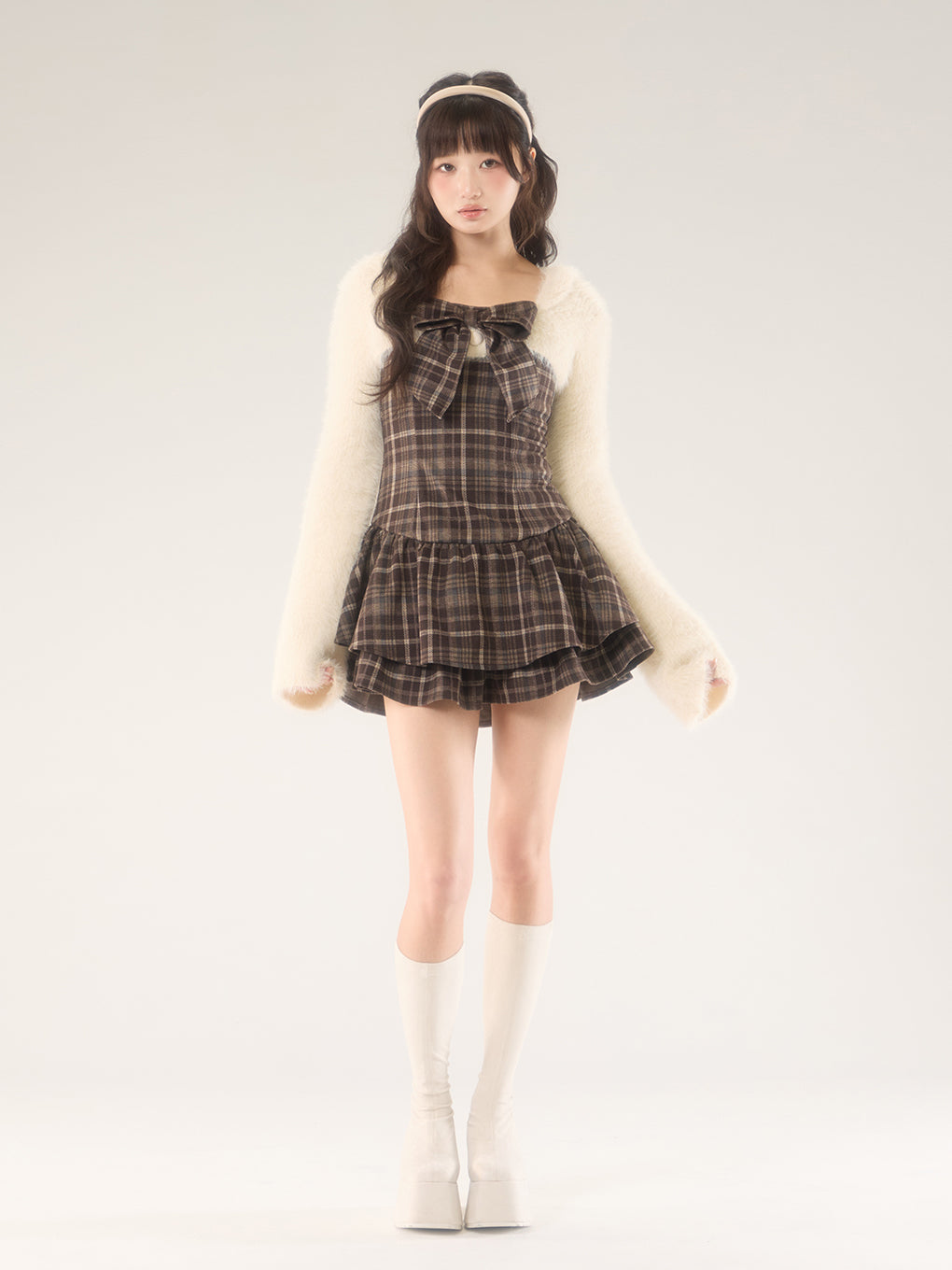 BUBBLES】ribbon shaggy onepiece