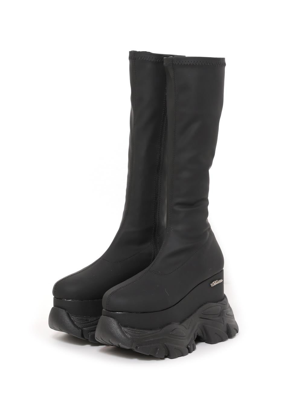 track leather middle boots