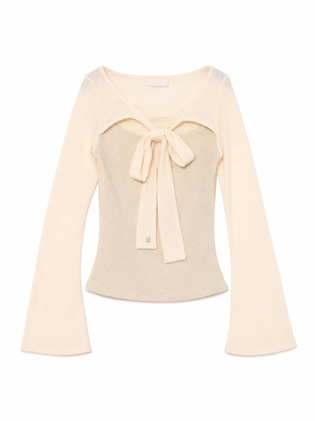 fur ribbon knit tops