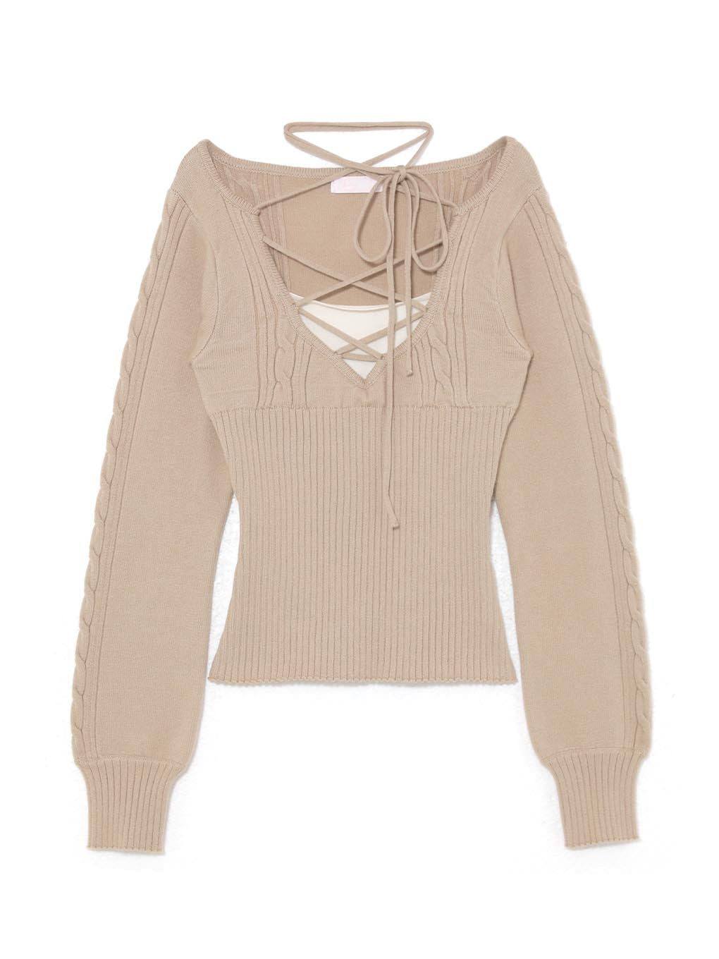 laceup cable knit