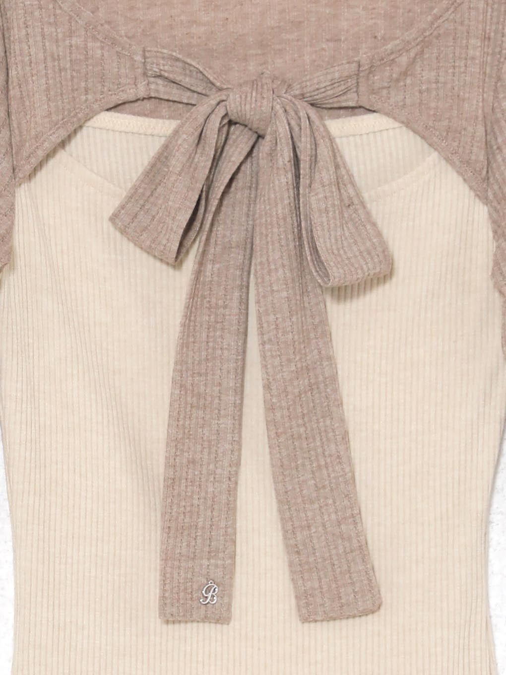 fur ribbon knit tops