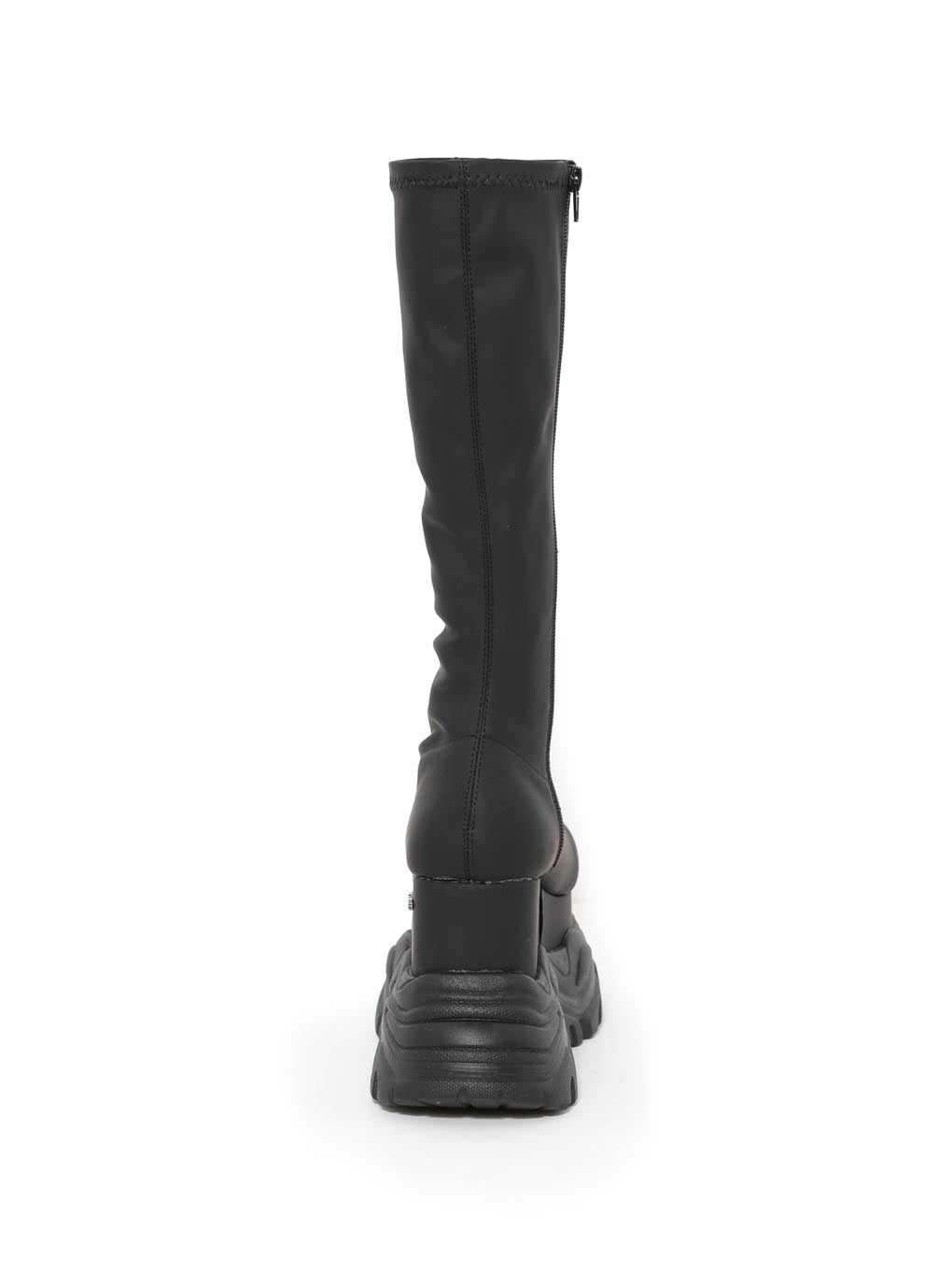 track leather middle boots