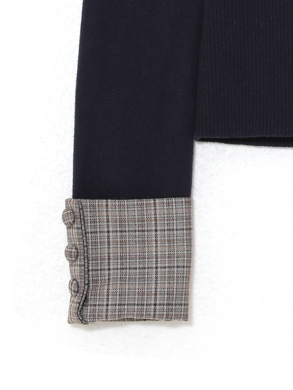 lace up check knit tops