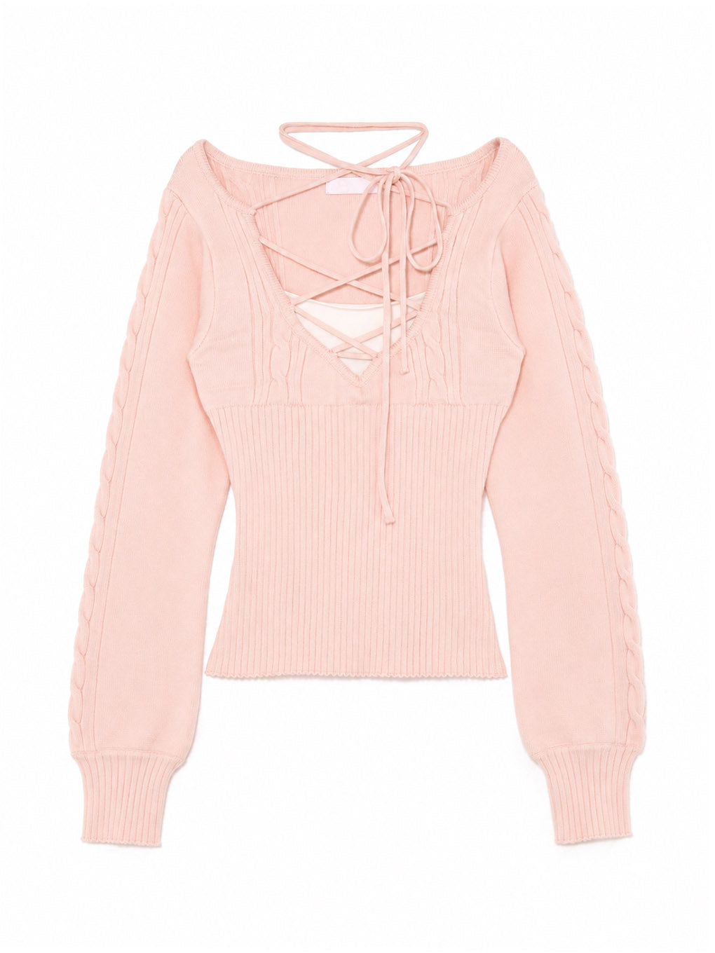 laceup cable knit