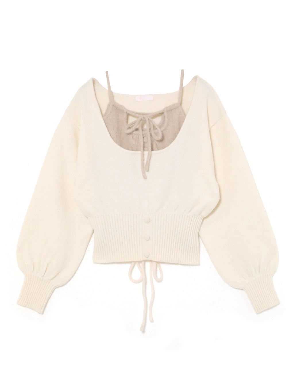 shaggy laceup knit tops