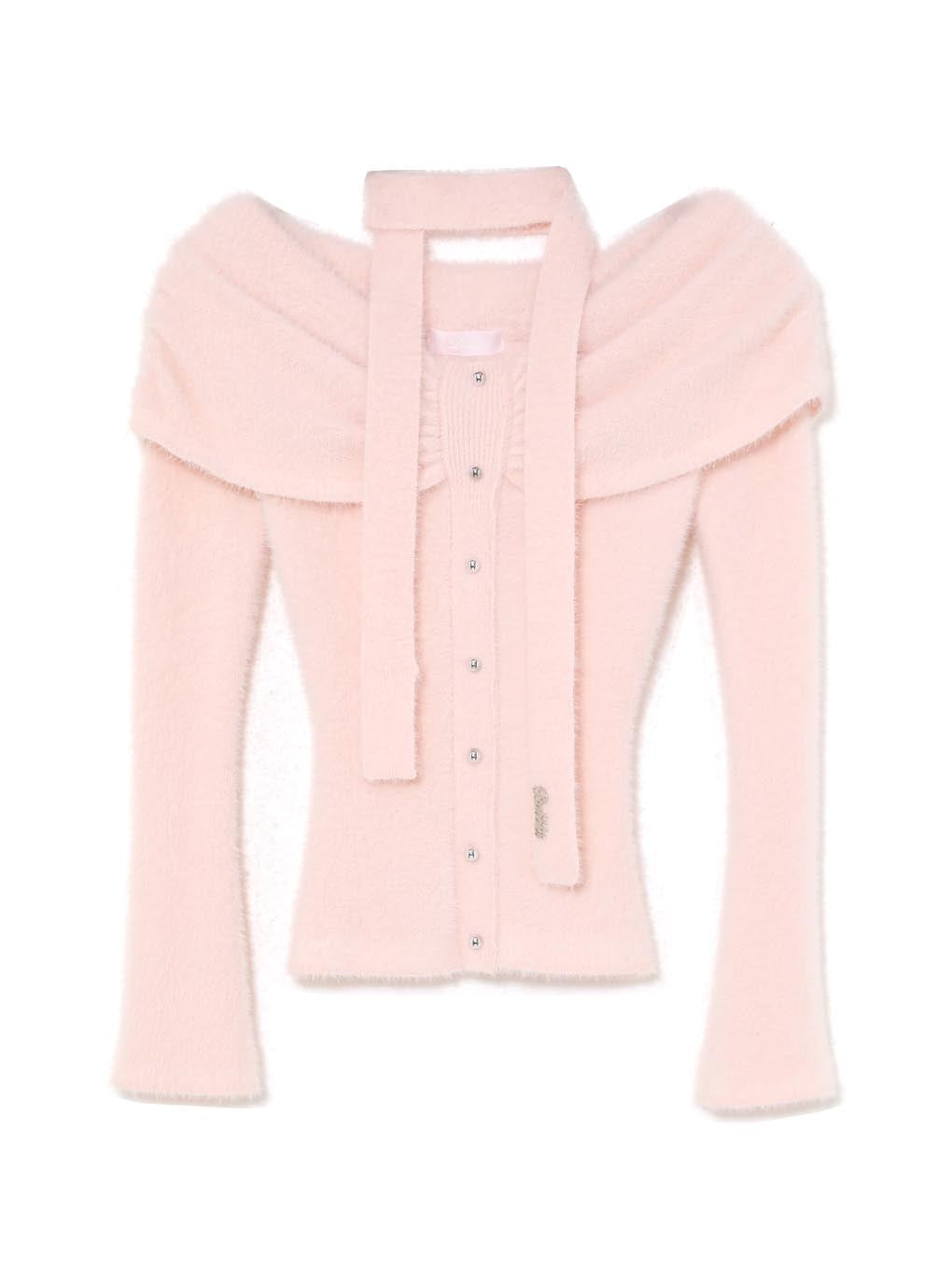 ribbon tie off shoulder knit tops