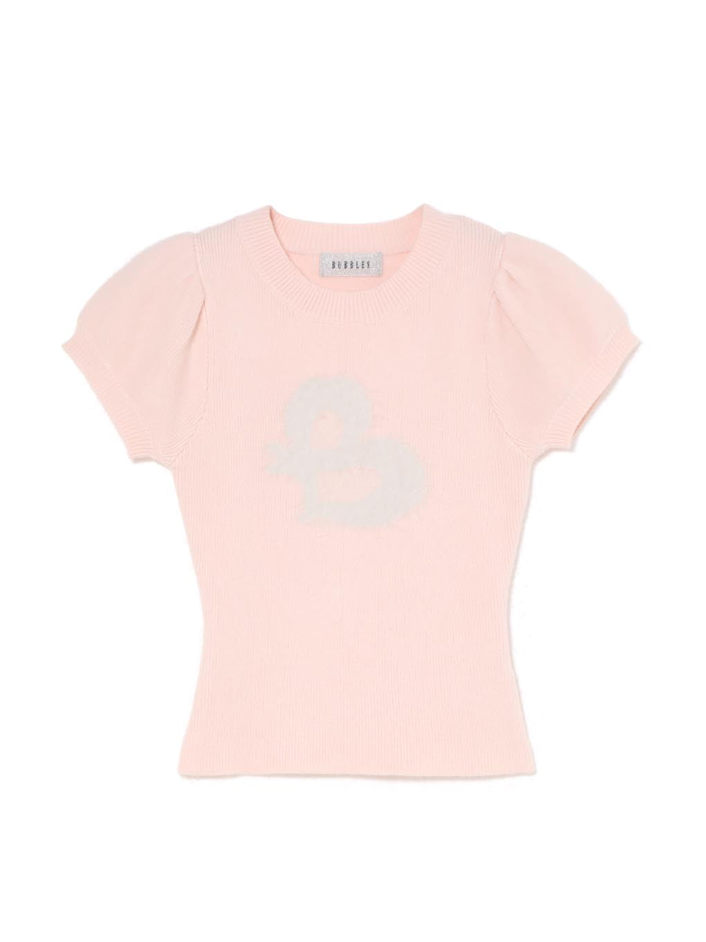 ロゴシャギーニットトップス
