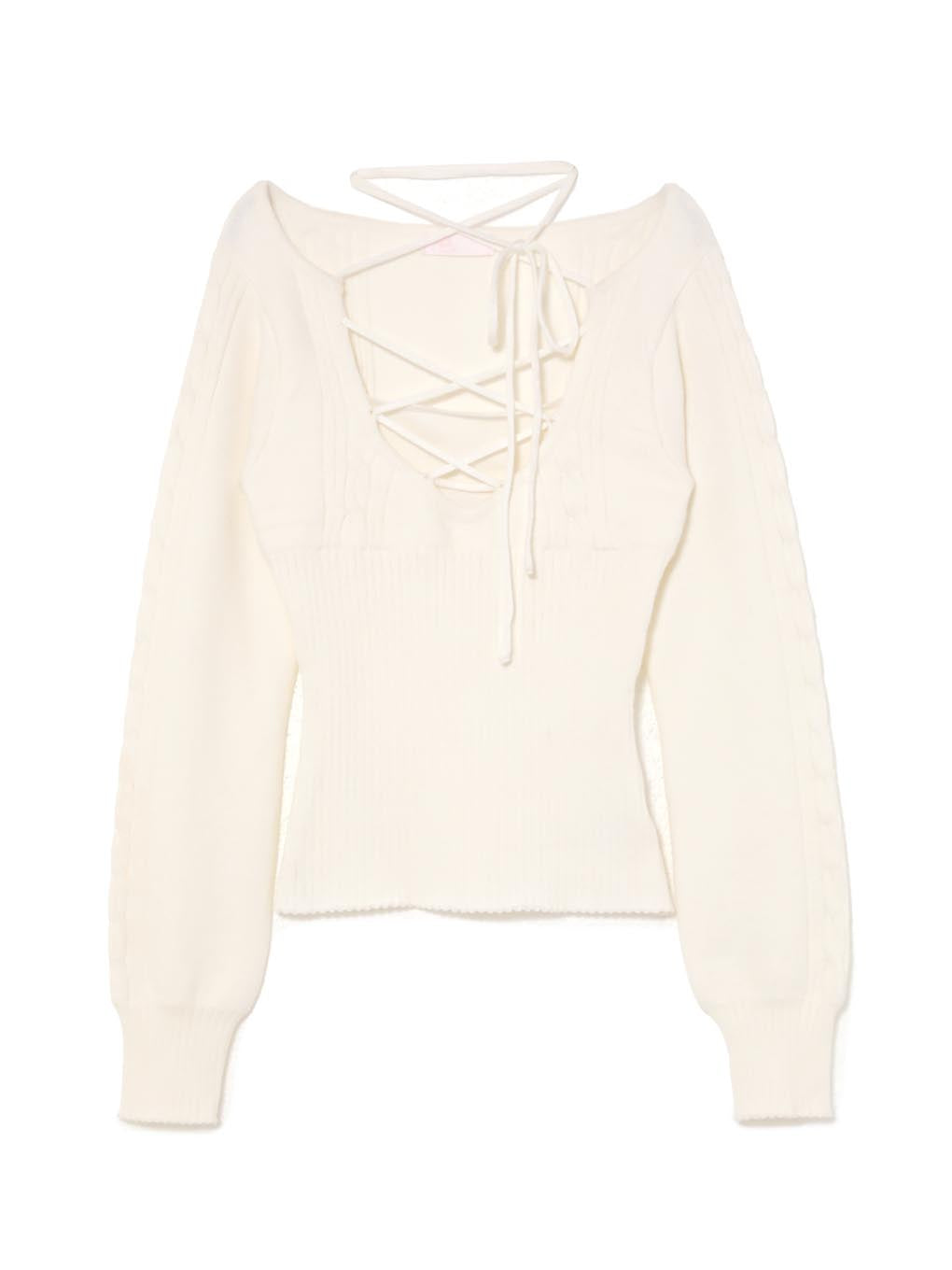 laceup cable knit