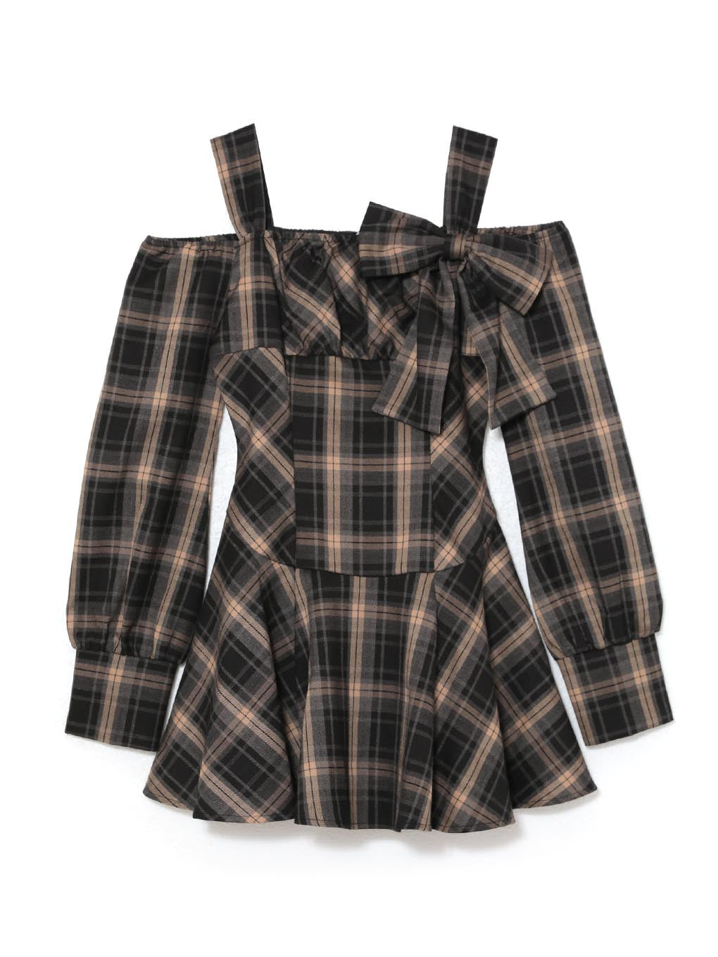 ribbon off shoulder flare onepiece