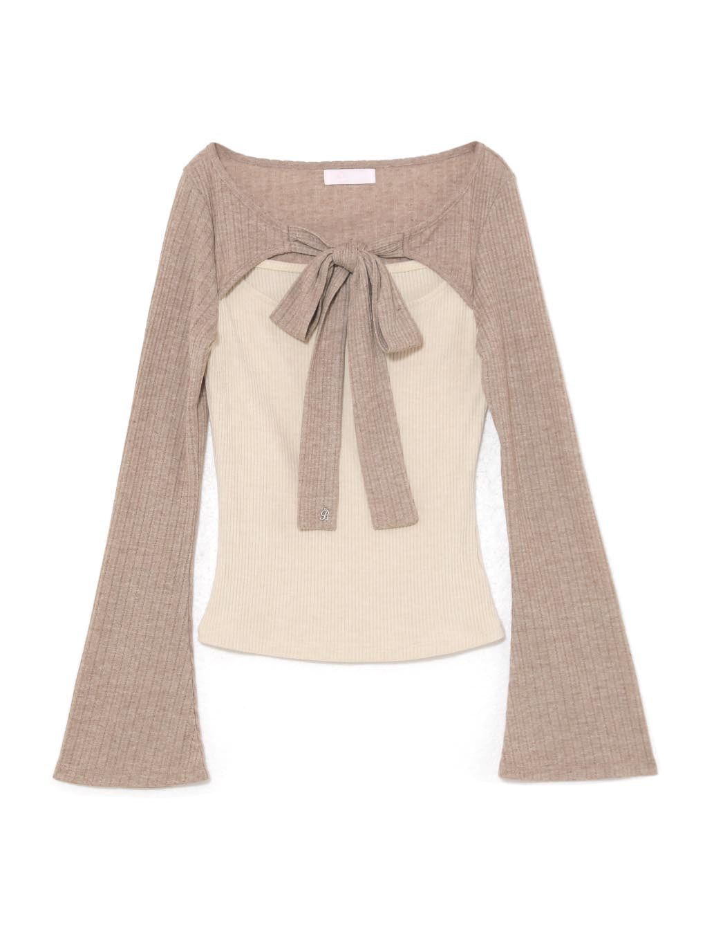 fur ribbon knit tops