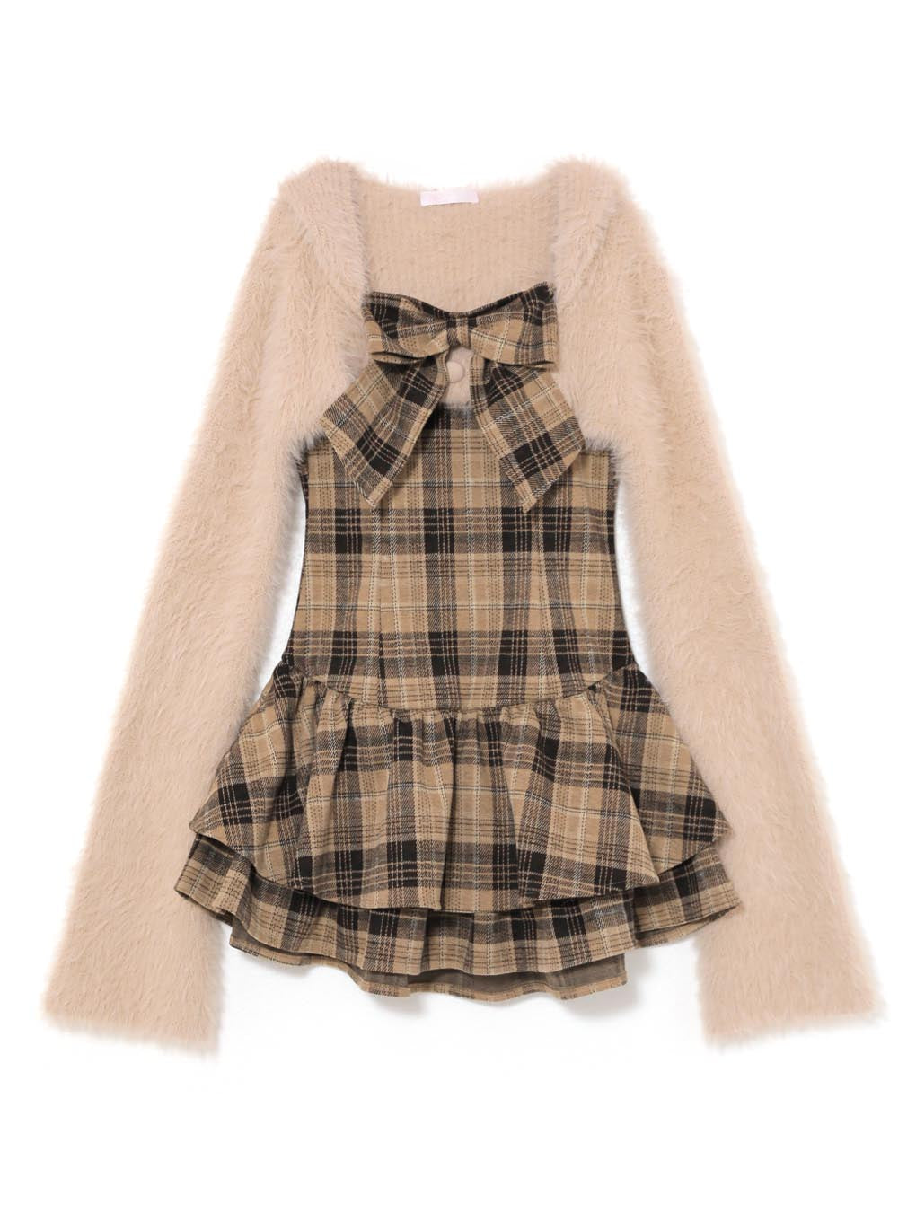 BUBBLES】ribbon shaggy onepiece