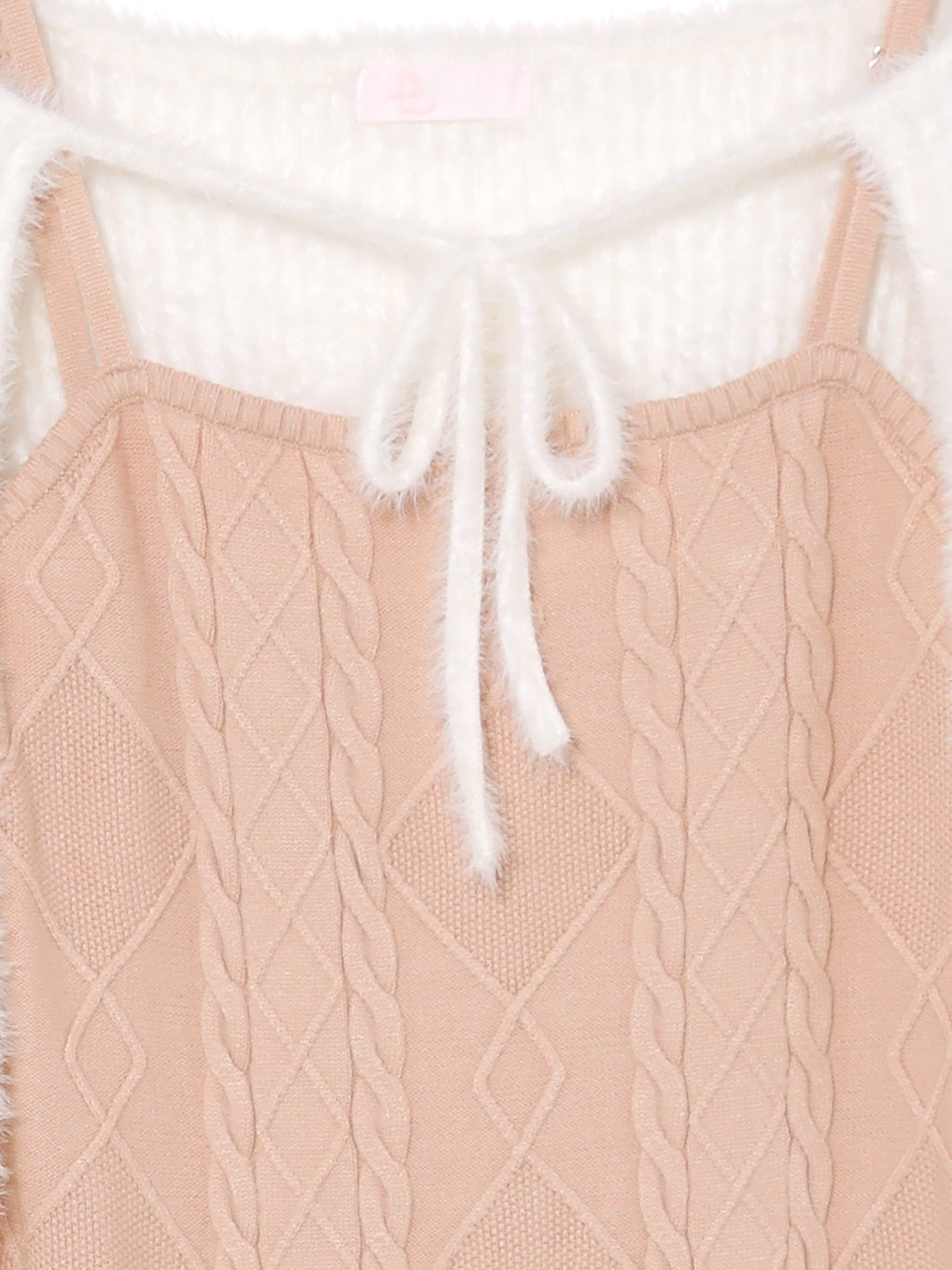 cable laceup knit onepiece