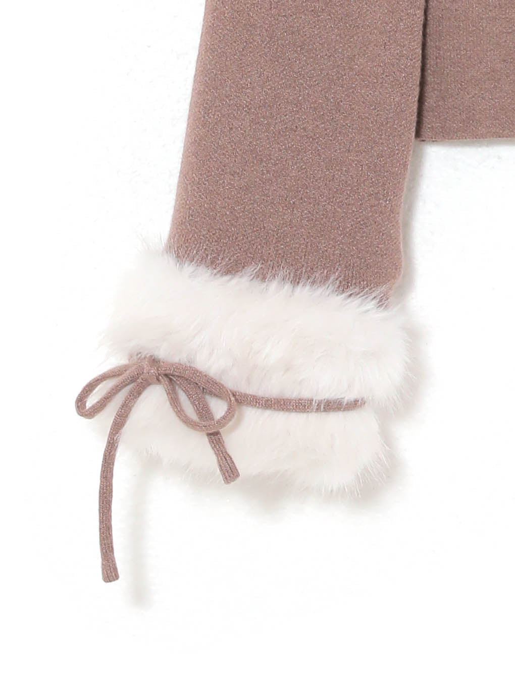 fur ribbon knit tops